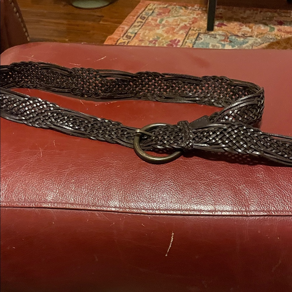 Banana Republic Dark Brown Woven Leather Belt